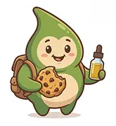Баннер cookie: зелёный персонаж с печеньем